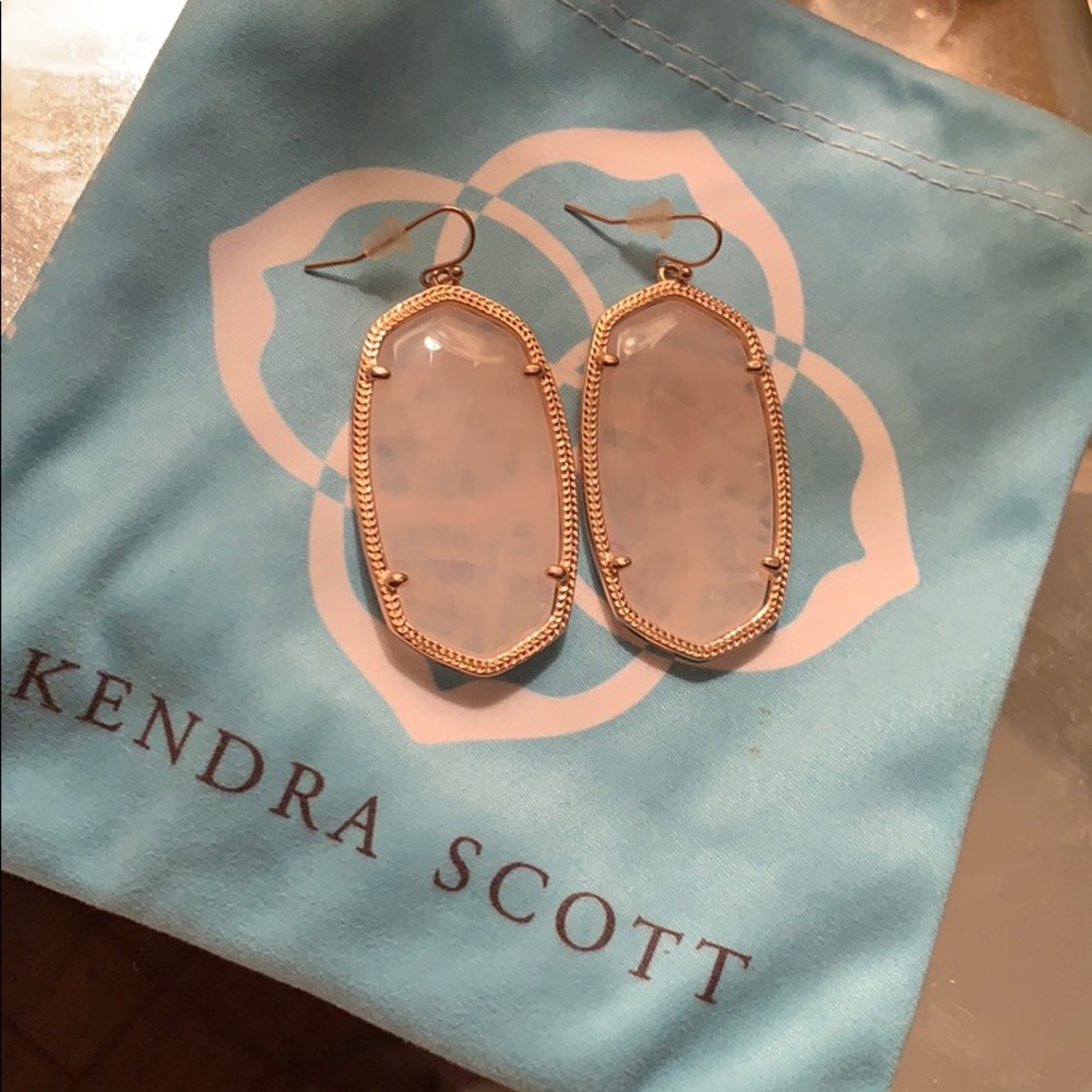 Kendra Scott Rose Quartz Danielle Earrings EUC
